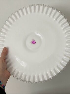 Fenton Art Glass Silver Crest Low Footed Cake Plate Stand 5813SC